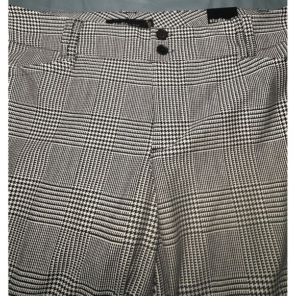 Torrid Black & White Plaid Trouser A-Line Flare Ponte Pant Plus Size 22 R - Picture 15 of 16